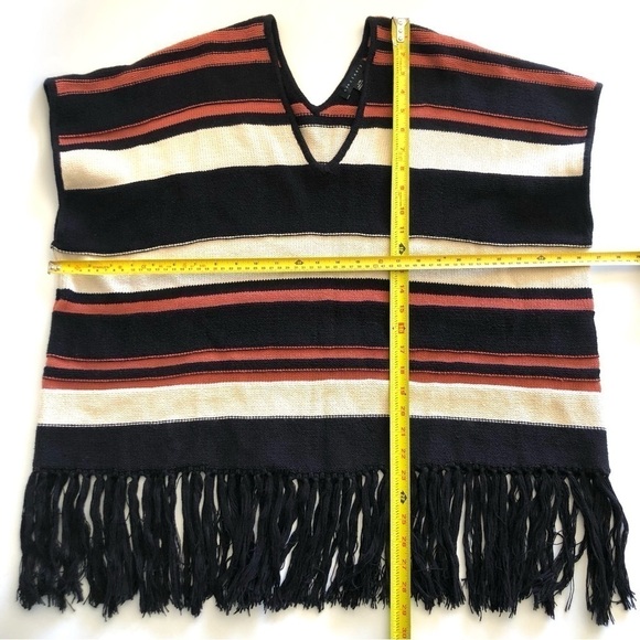 Sanctuary Striped Sweater Poncho With Fringe L/XL - Picture 16 of 16